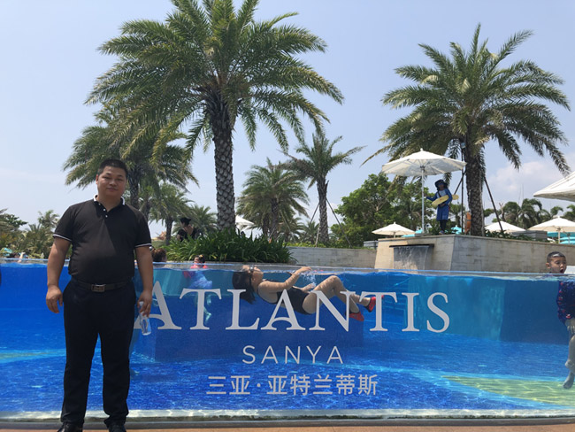 三亞海棠灣亞特蘭蒂斯酒店亞克力無邊界泳池一，瑞地格樂亞克力游泳池